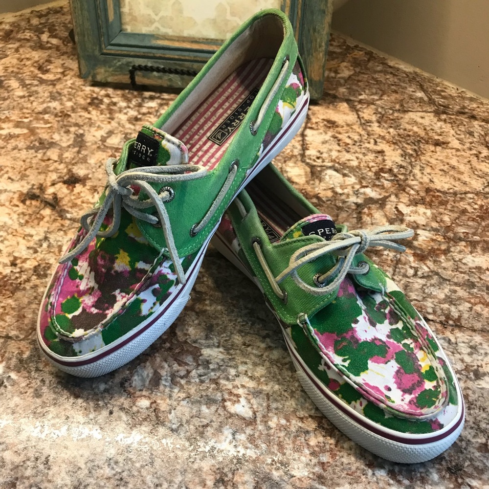 Sperry Top Side Paint Splattered Flats 8